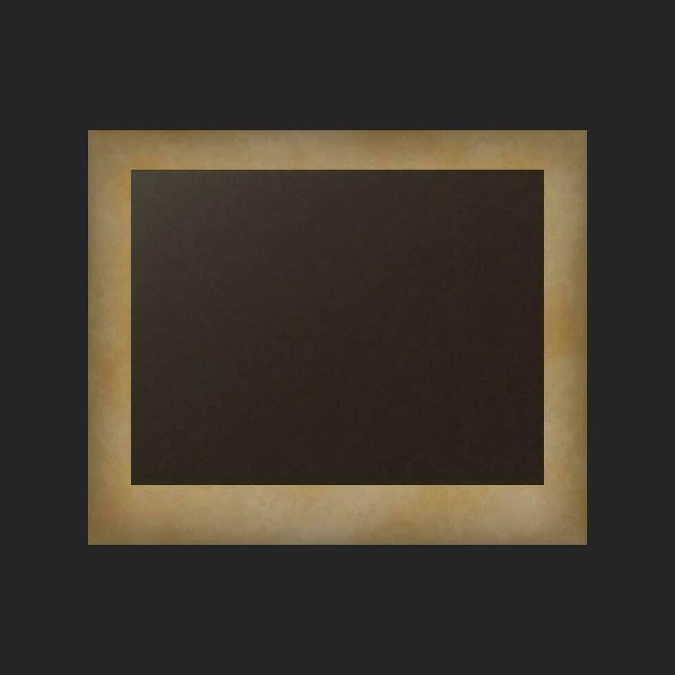 Gold photo frame with worn lining. Template for pictures and paintings with realistic design element with instant vector development