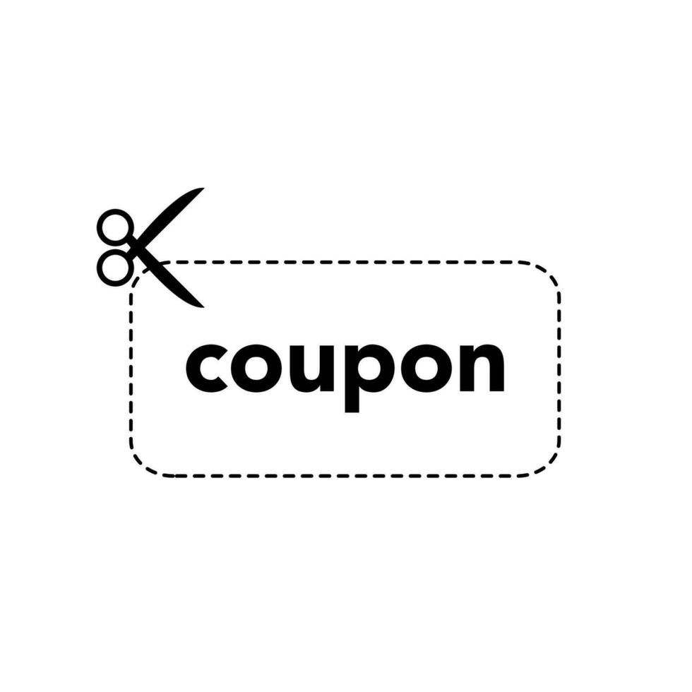 Scissors cut out coupon. Price frame voucher for business discount and retail for cutting and marketing vector offers