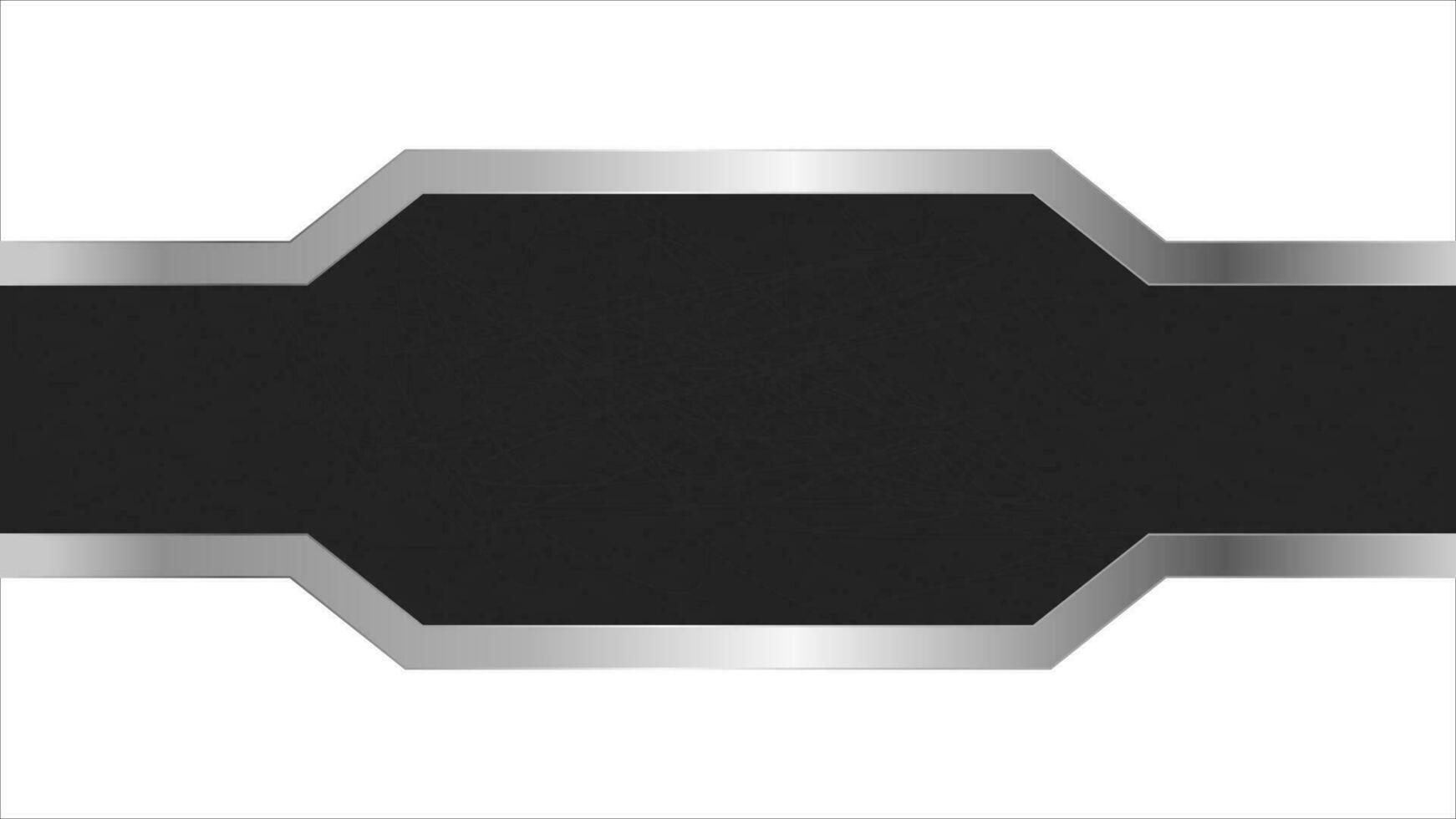 Chrome geometric black stripe background. Metallic silver pattern with industrial design for tech futuristic vector banner