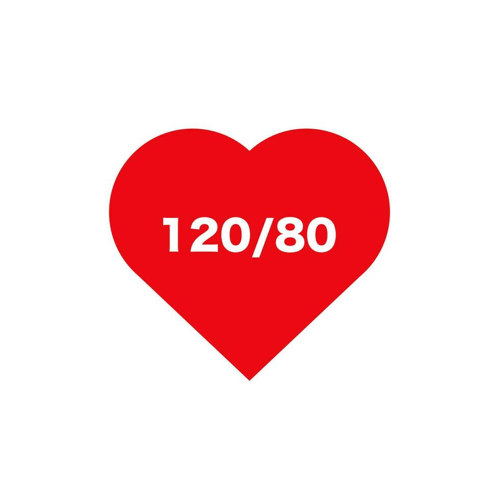 Heart with normal pressure of 120 to 80. Physiological cardionorm for heart muscle with good health without sharp arterial vector jumps