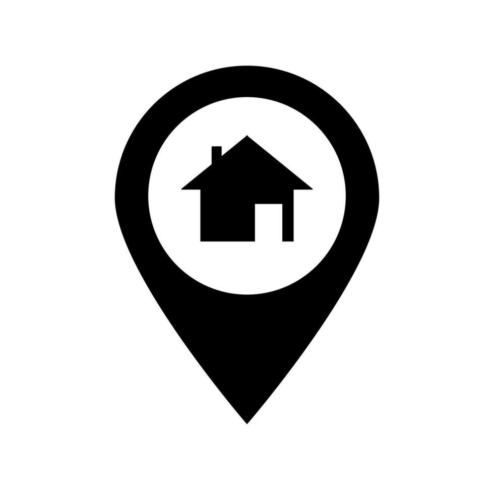 house map pin home vector map pointer icon