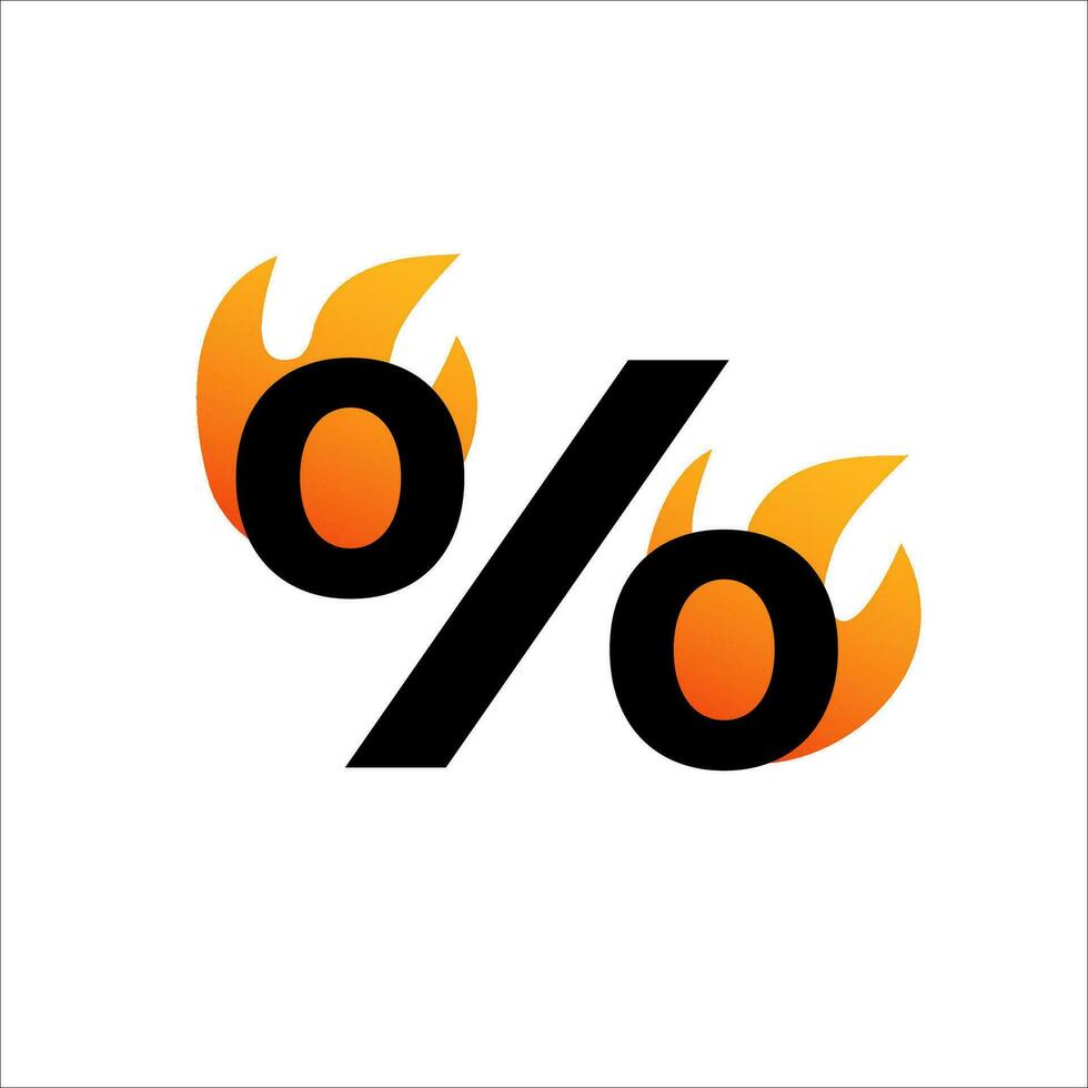 hot percent discount. fire profit sale vector