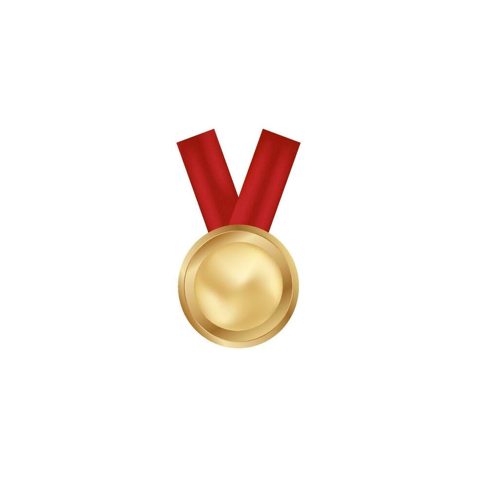 Golden medal 3d vector icon reward winner