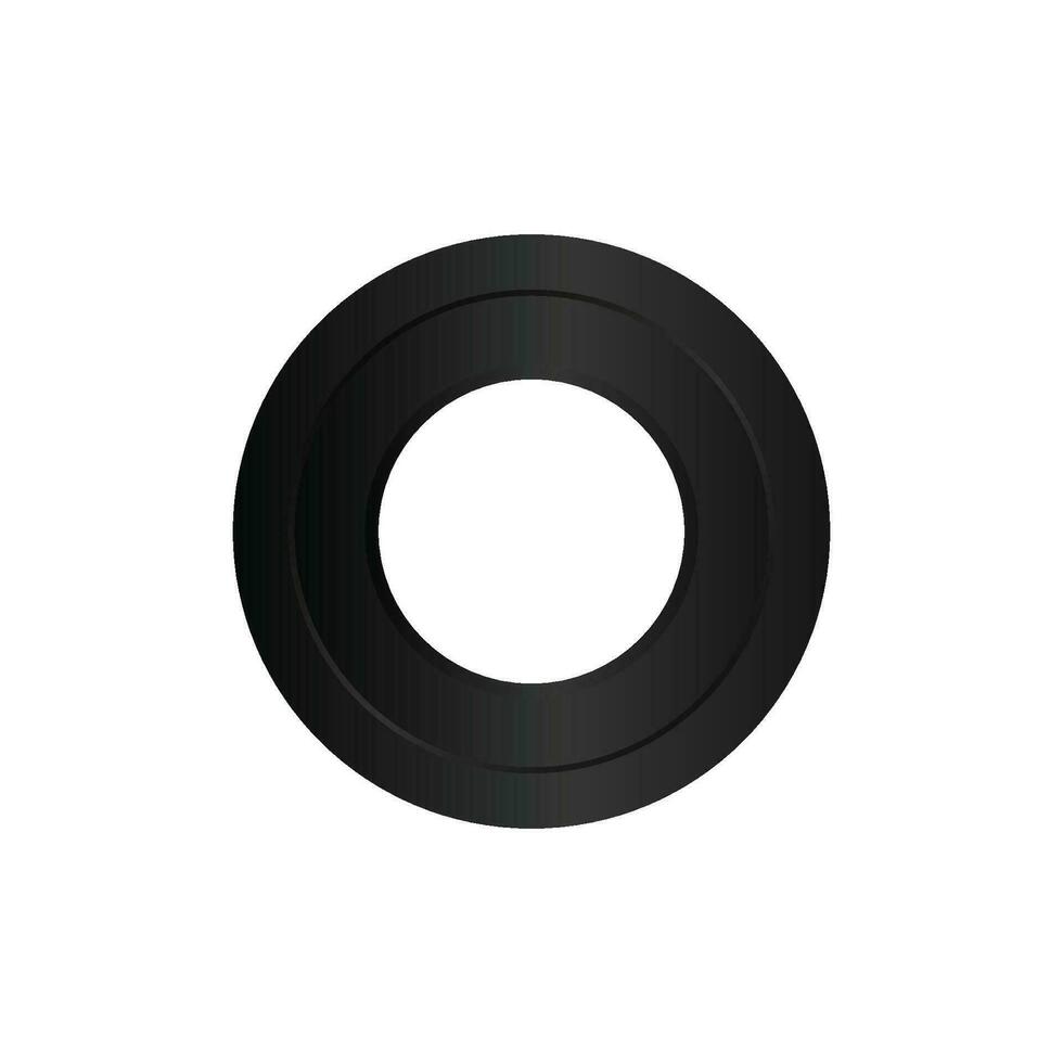 black ring frame. Metal black circle vector