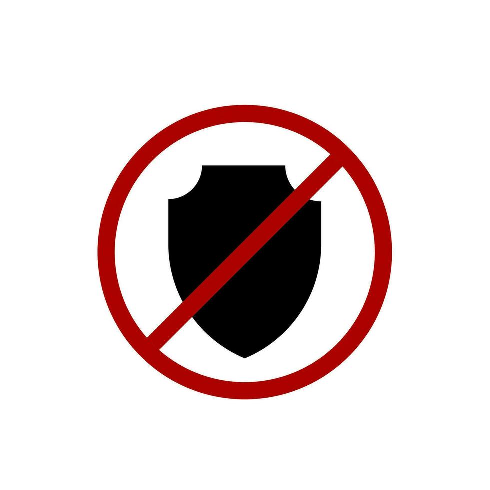 prohibit Shield Icon in trendy flat style isolated on white background. Shield symbol vector