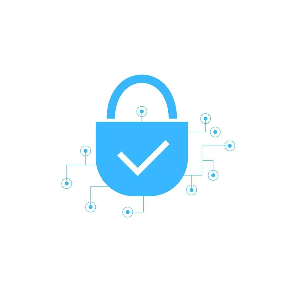 Cyber security icon vector. Security logo Artificial Intelligence Keyhole symbol speed internet technology vector
