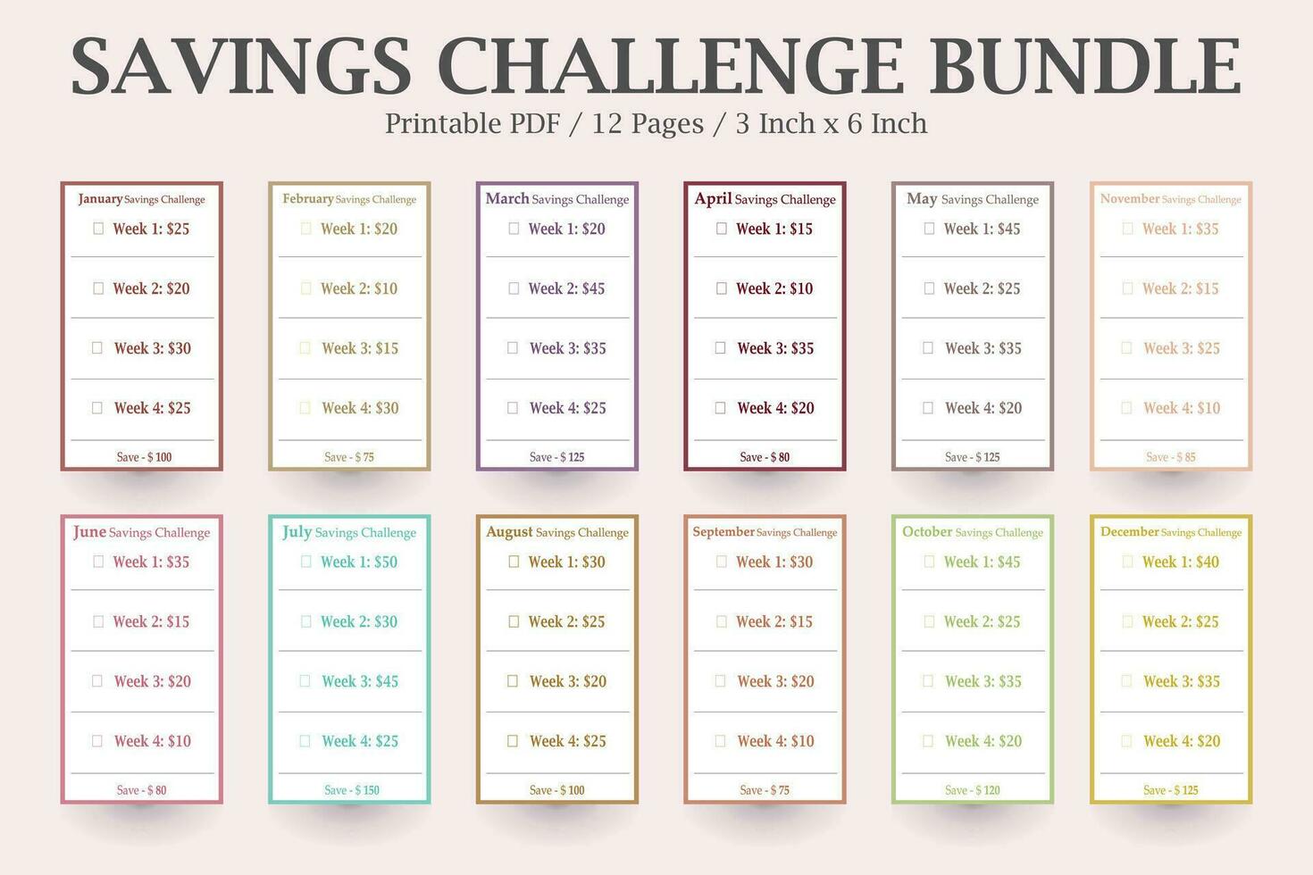 Low Income Savings Challenge,Low-Income Budgeting,Mini Savings Challenge Trackers,Budget-Friendly Savings Tracker,Money-Saving Planner vector
