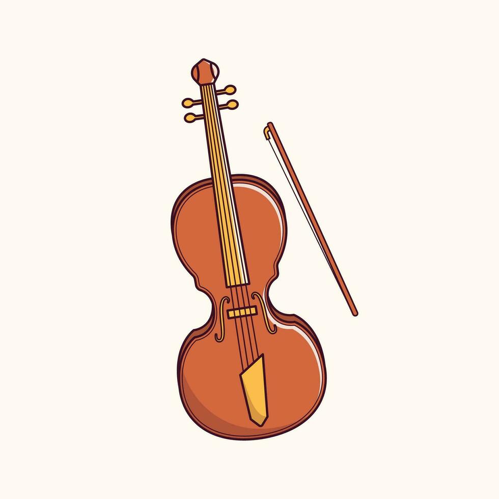 violín musical instrumento, clásico musical instrumento vector