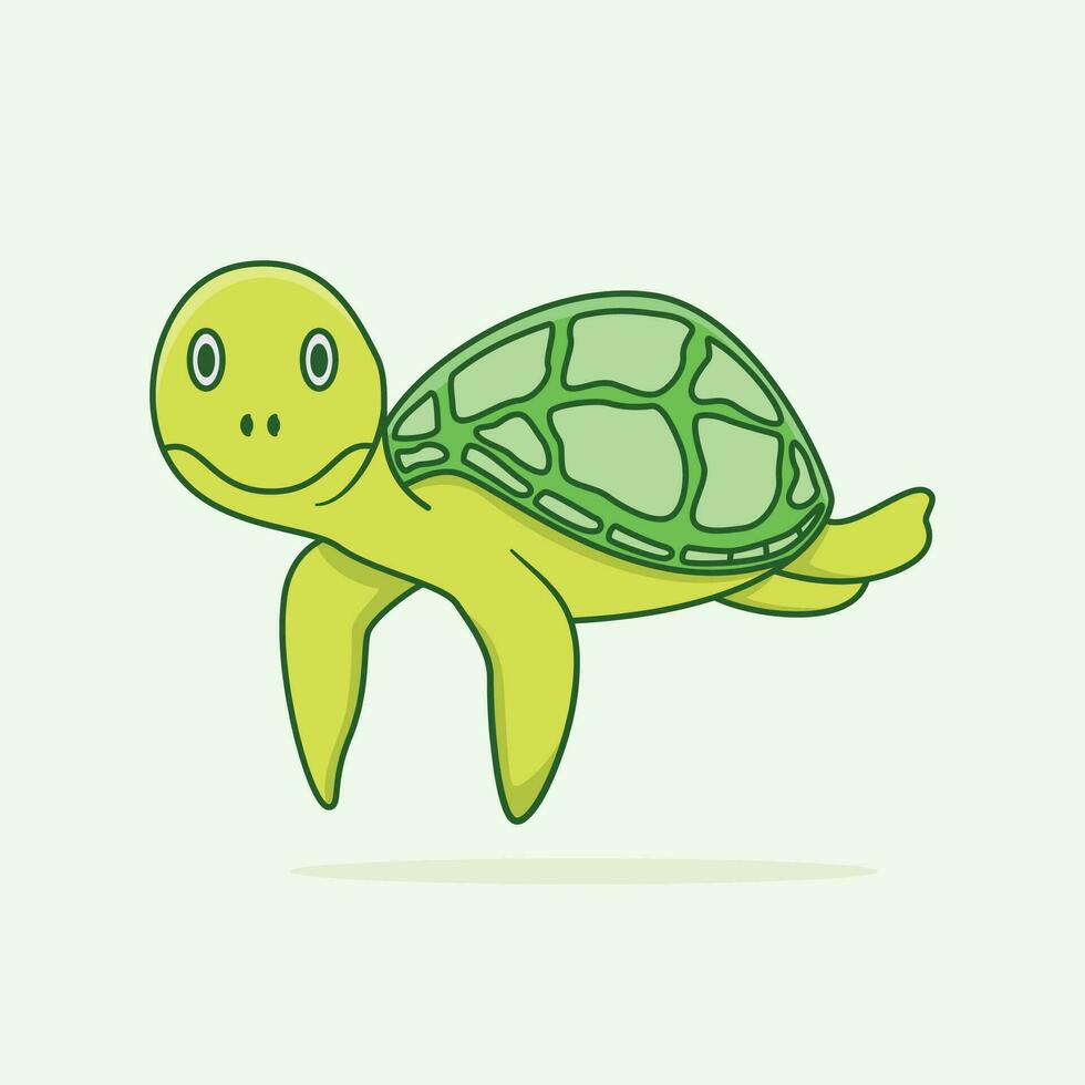 Cute turtle cartoon illustration, Cute Sea Animal Cartoon vector