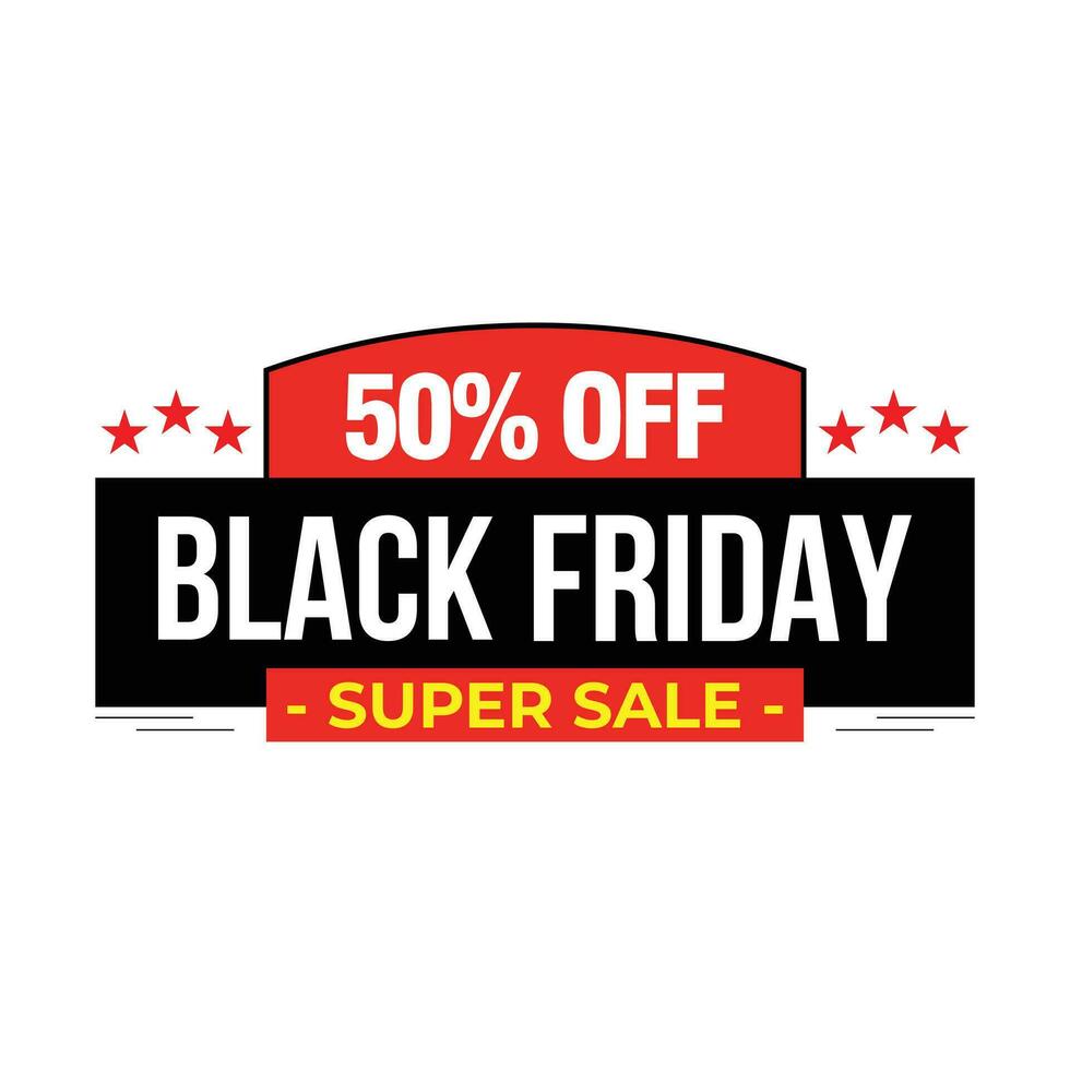 Black Friday Super Sale Tag Template Design Vector