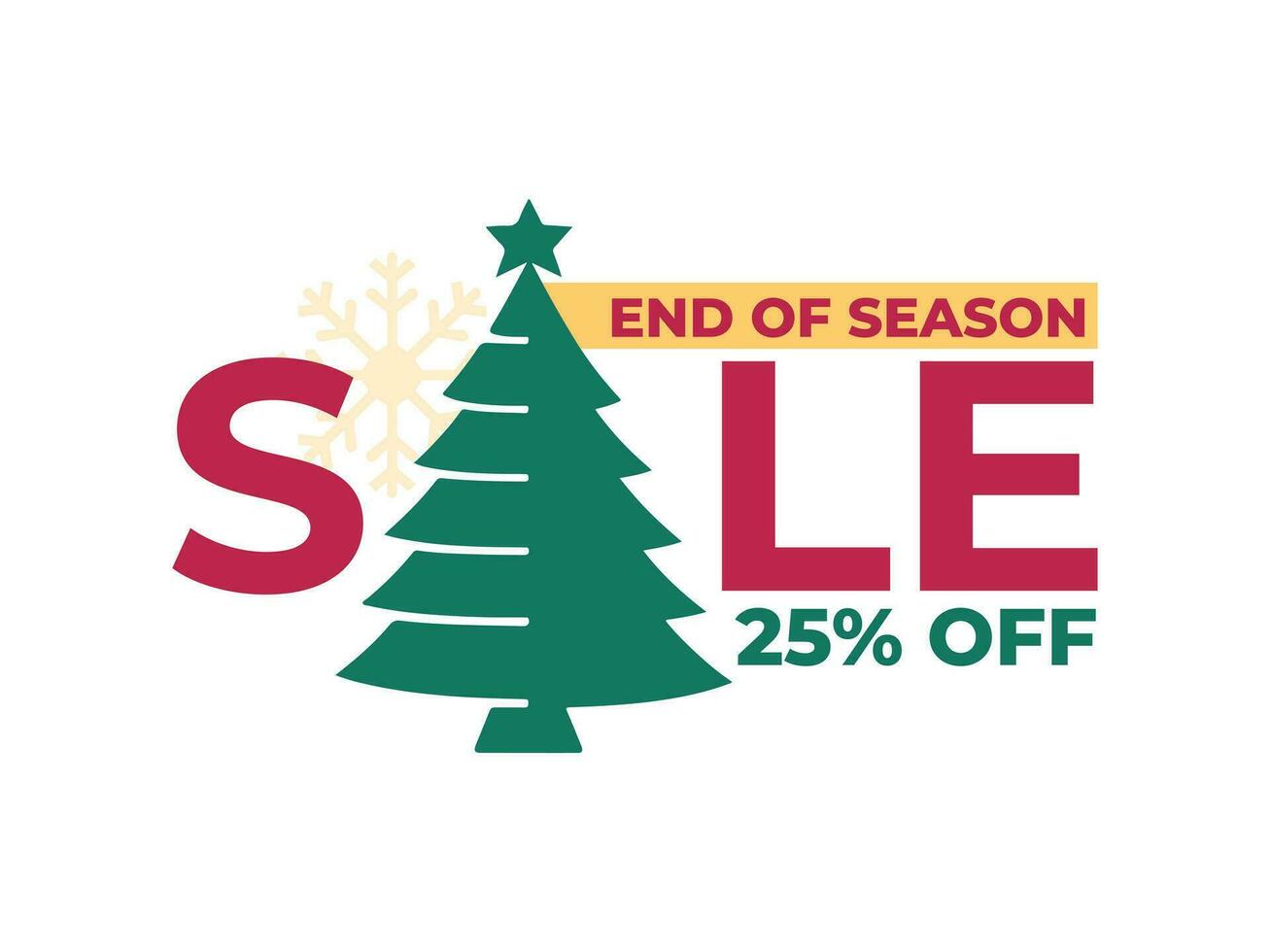 Christmas End of Season Sale Design Template vector