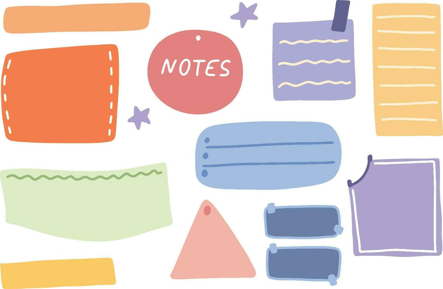 Various Paper notes on stickers. Information board with blank Paper sticky notes vector