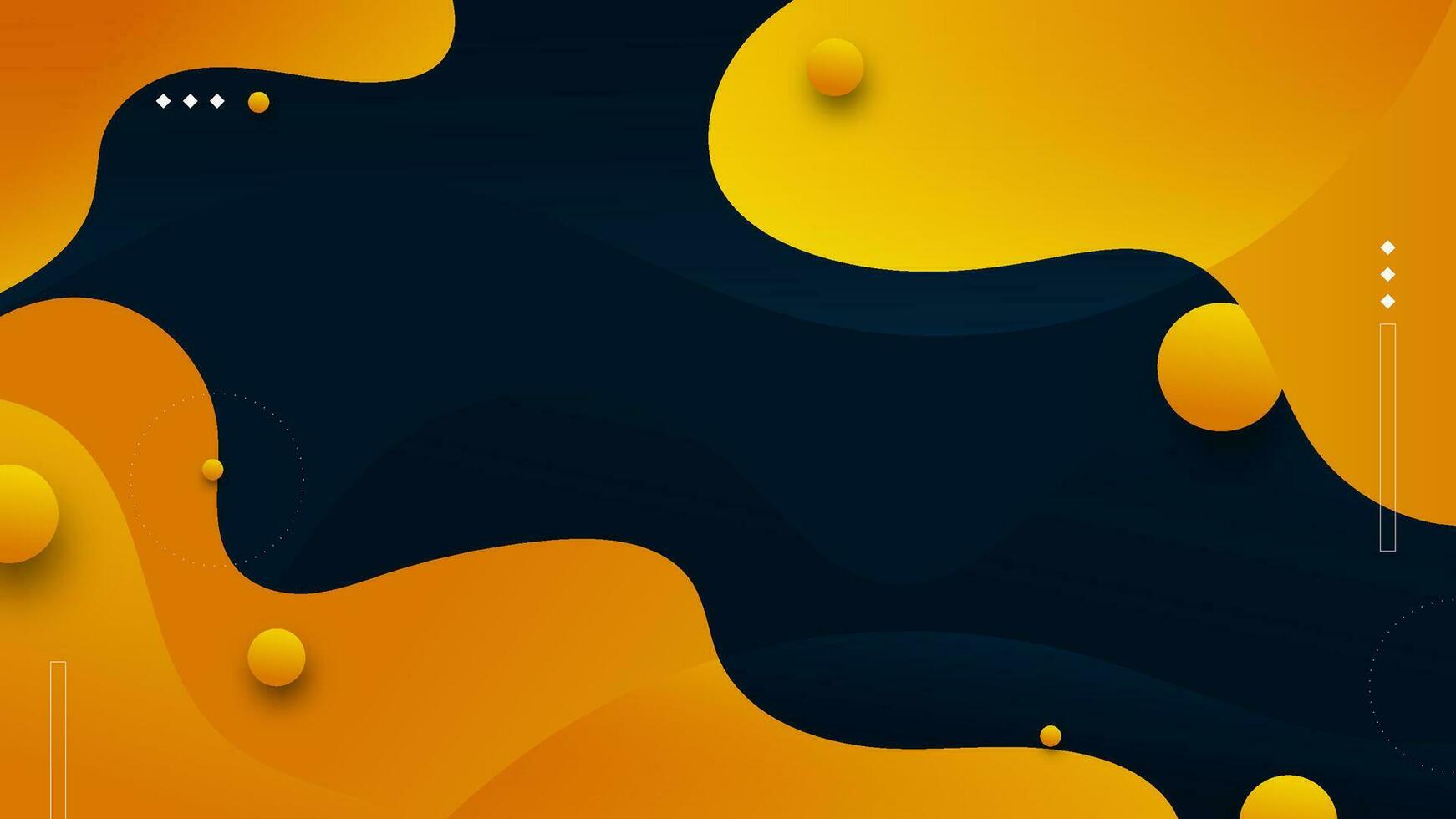 abstract blue and orange shape with blue background, modern curve dynamic layout, trendy commercial  backdrop vector