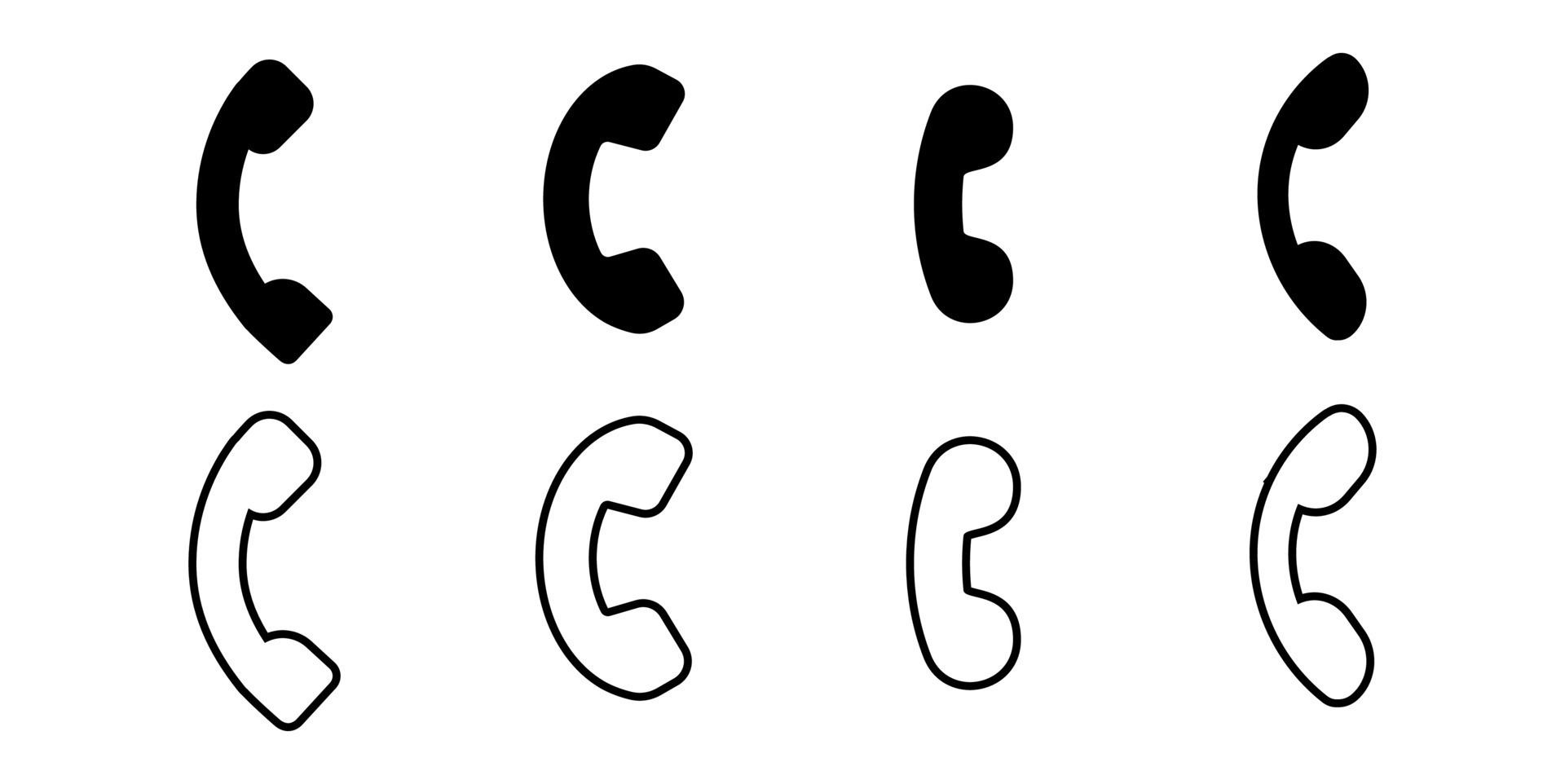 cell phone call icon silhouette and line set 32404152 Vector Art at