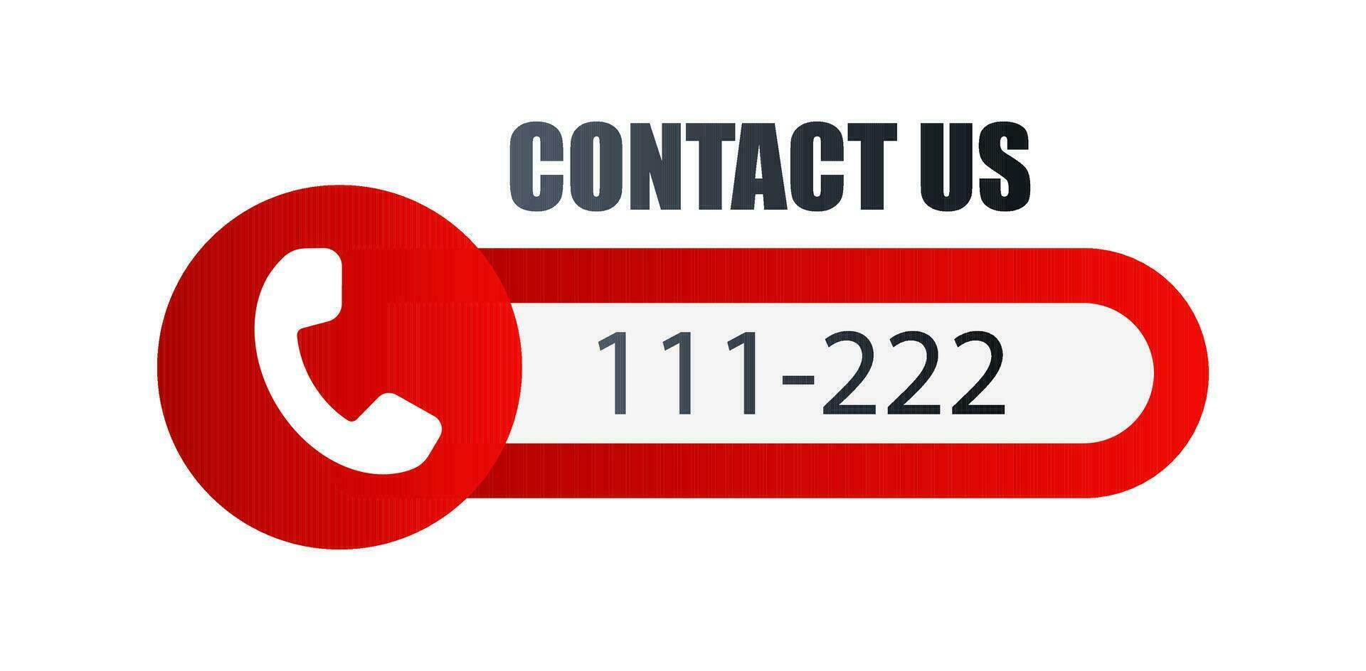 Contact us mobile phone call banner with place for number. Call back template vector