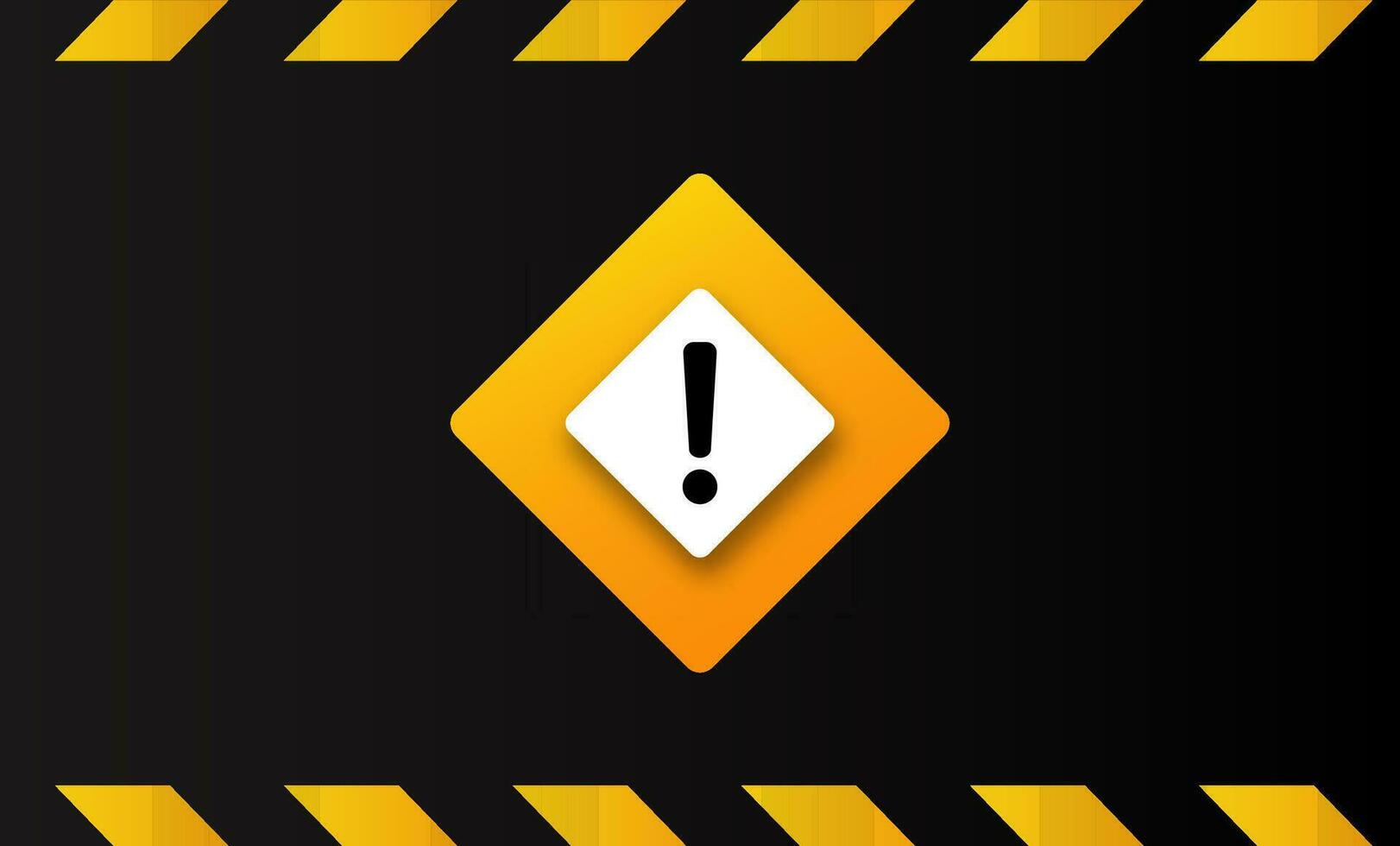 Exclamation point in yellow rhombus. Sign of attention and caution due to repair work and danger of collapses of dilapidated vector buildings