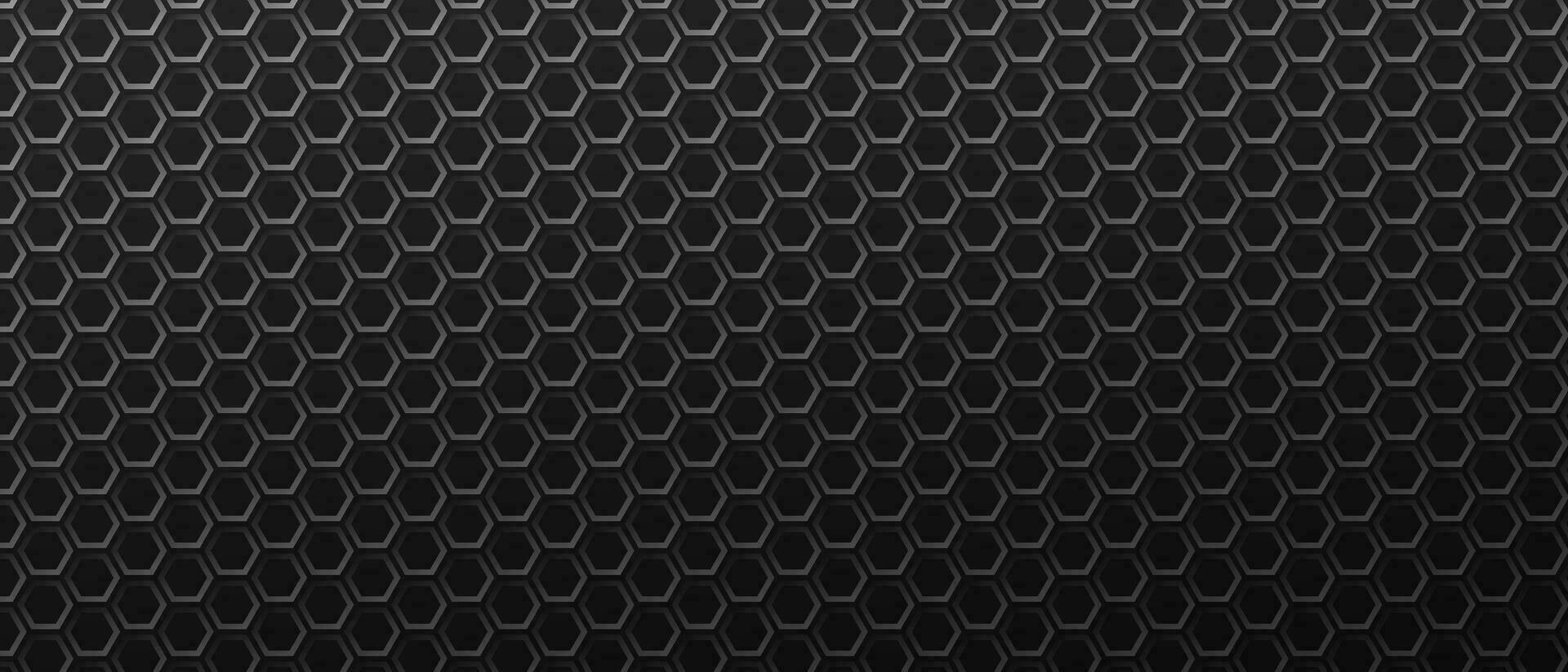 Dark background vector hexagon metal black backdrop