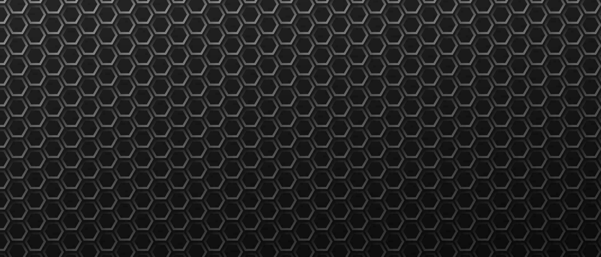 Dark background vector hexagon metal black backdrop