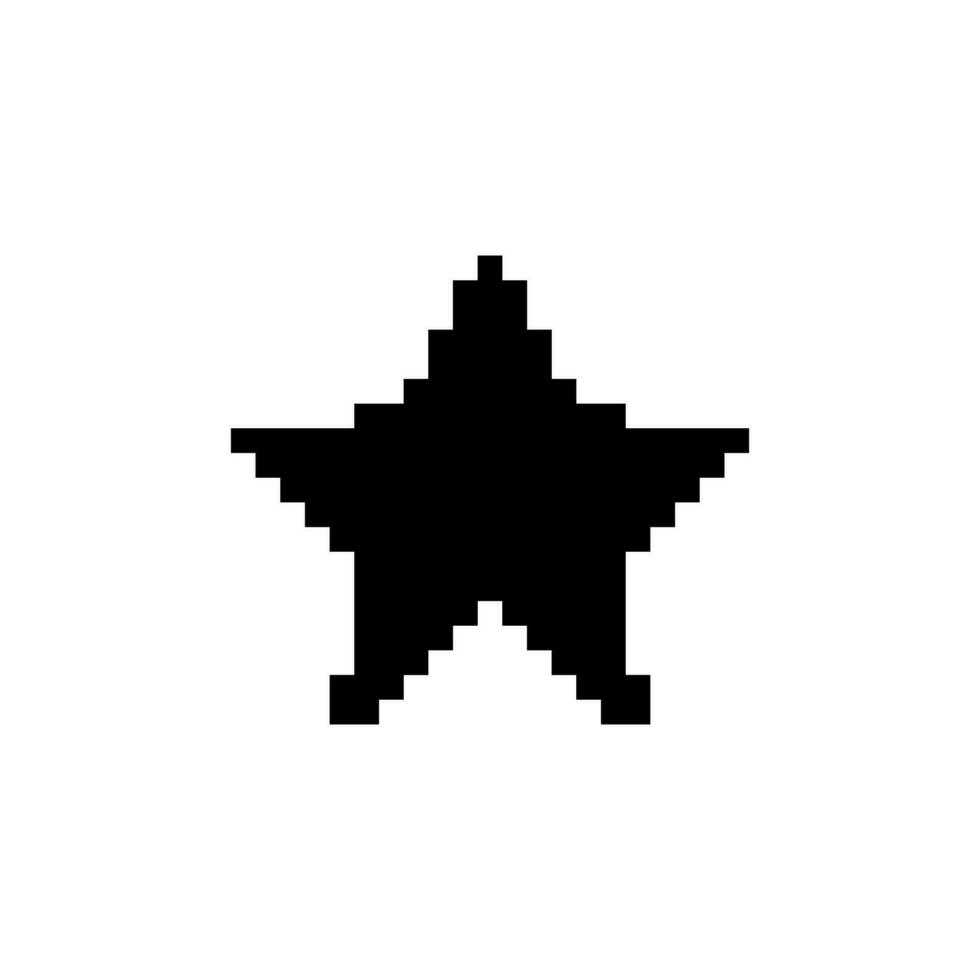 negro píxel estrella. diseño elemento con dentado 8 bits bordes para juegos y computadora anotaciones con retro vector gráficos