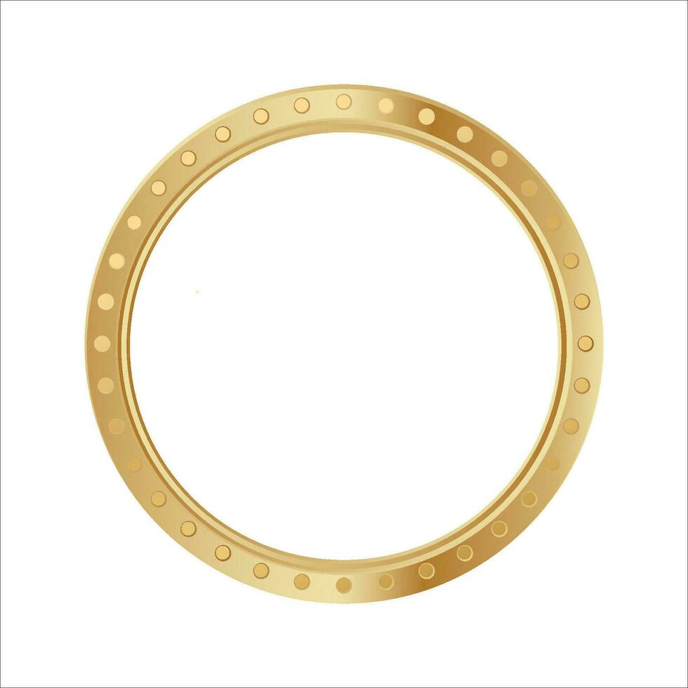 Gold circle frame. Golden ring vector isolated on white