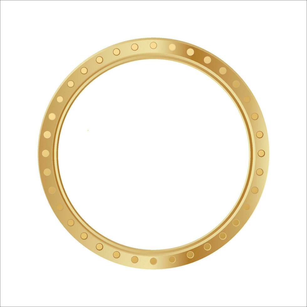 oro circulo marco. dorado anillo vector aislado en blanco