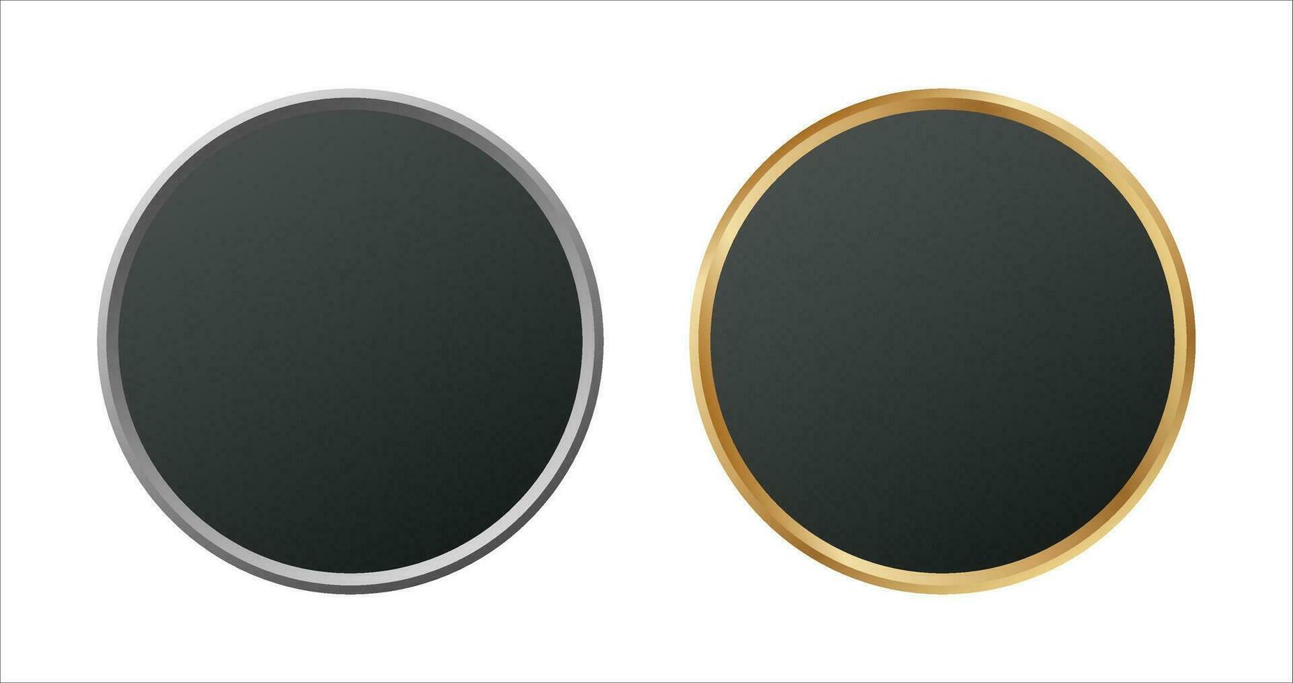 Golden circle photo frame vector. Round gold ring vector