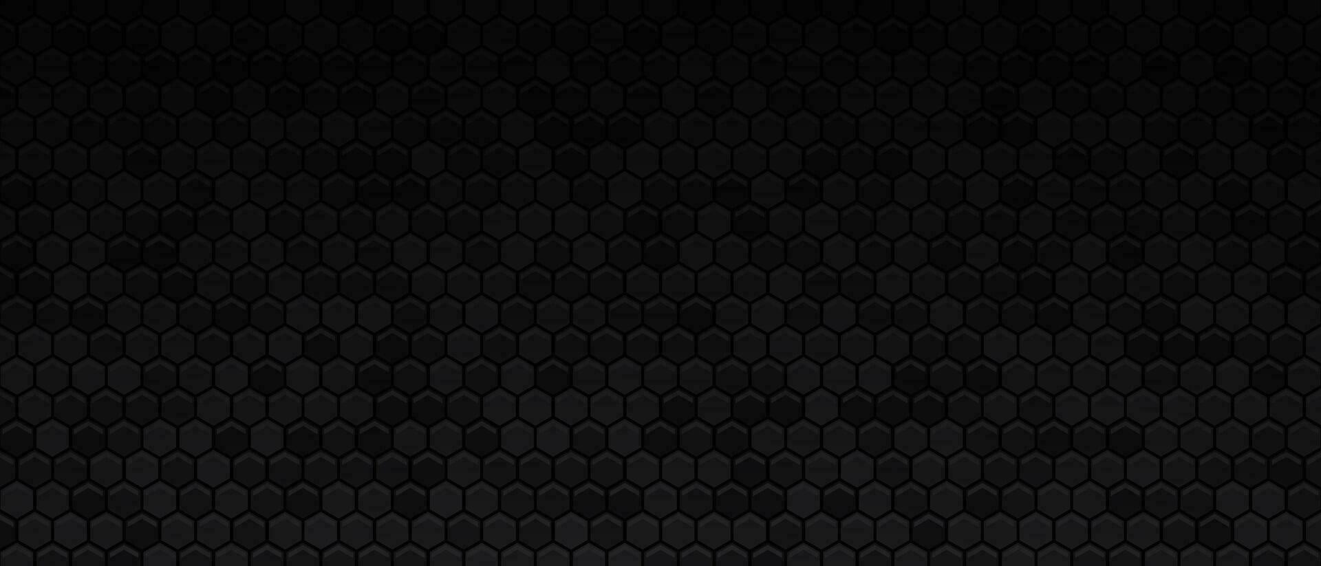 Dark hexagon metal background abstract vector black wallpaper