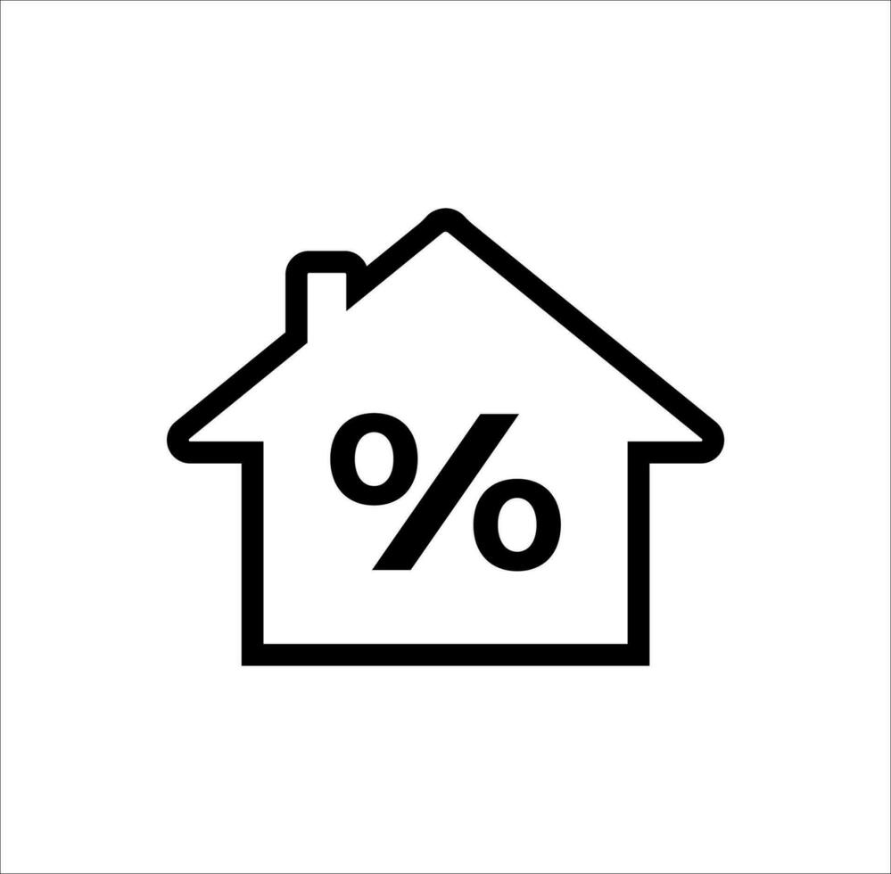 mortgage percent icon. Real estate invest cost symbol vector