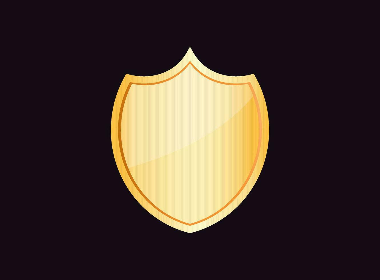 golden shield icon vector illustration