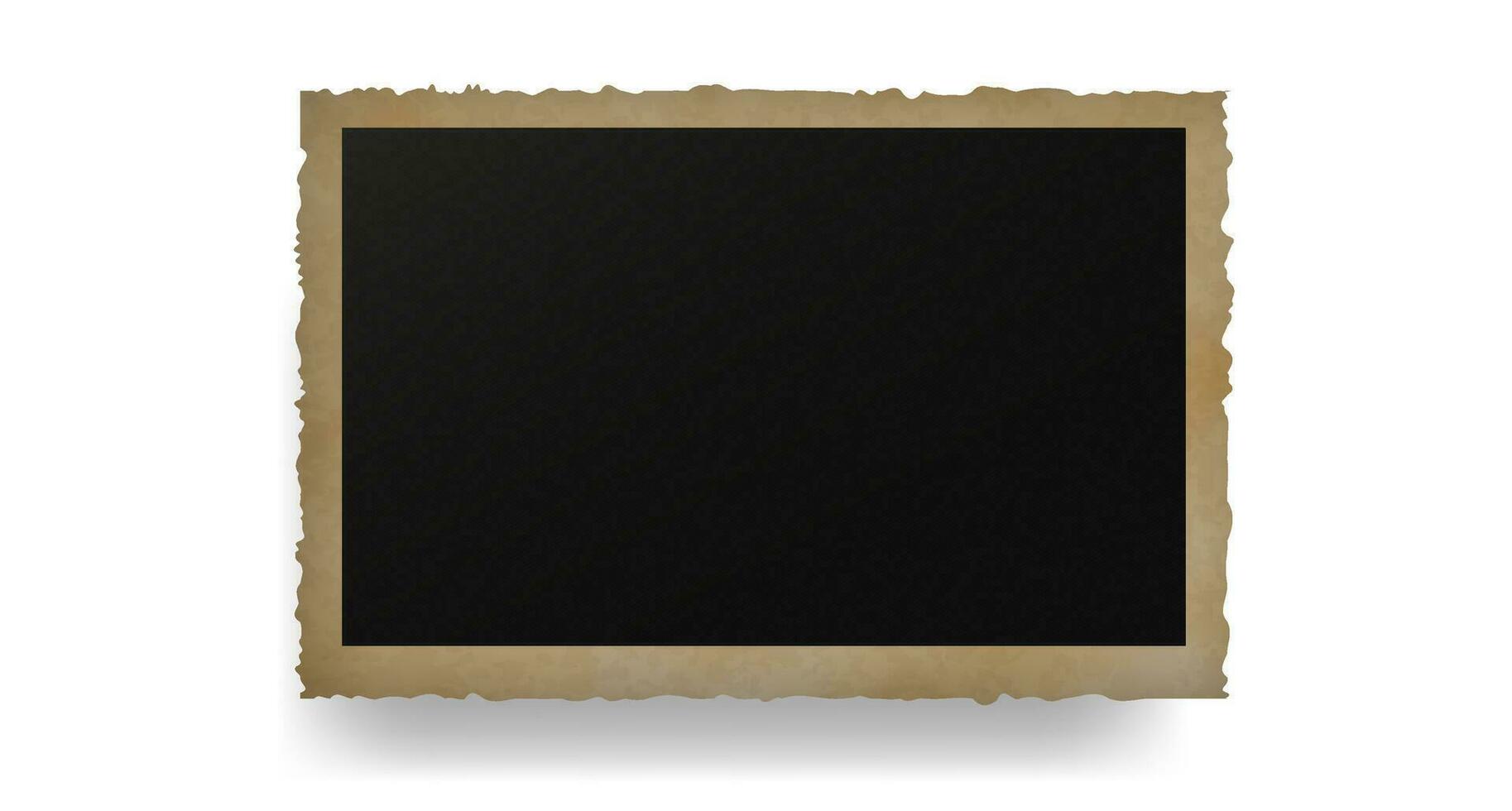 rectangular oro foto marco con Rasgado bordes negro vacío para imágenes y pinturas con realista diseño elemento con instante vector desarrollo