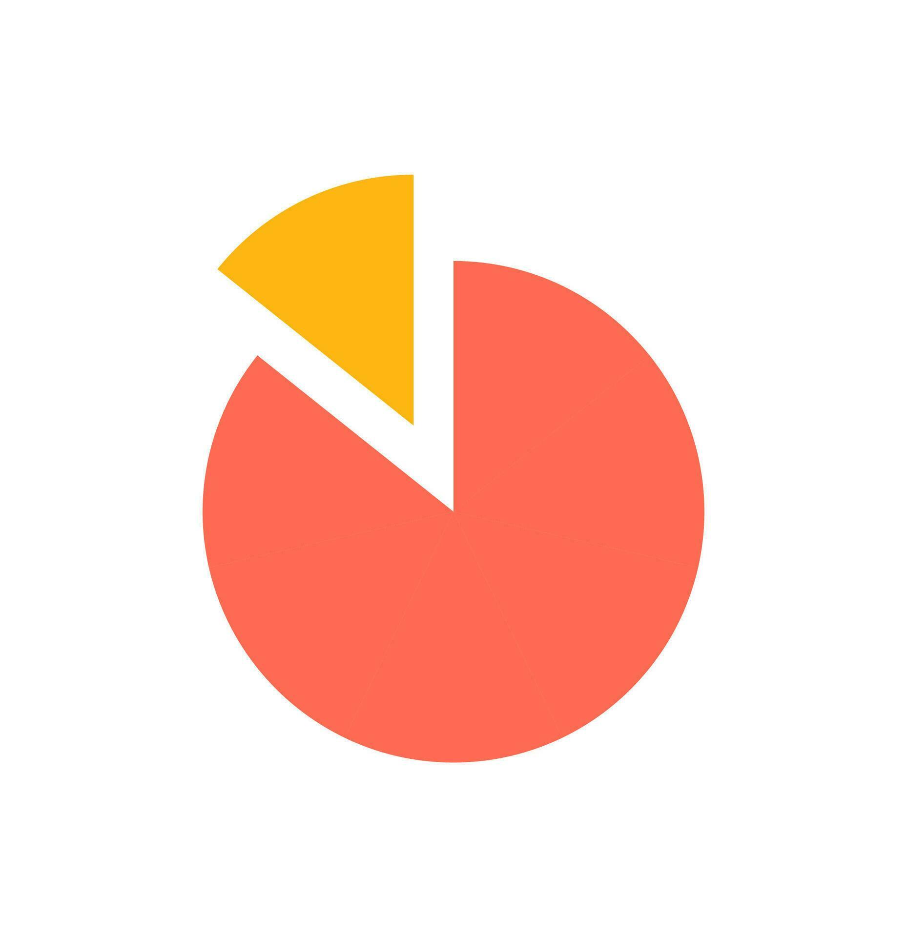 Info graphic, Set of circle pie chart 15 to 100 percentage, vector