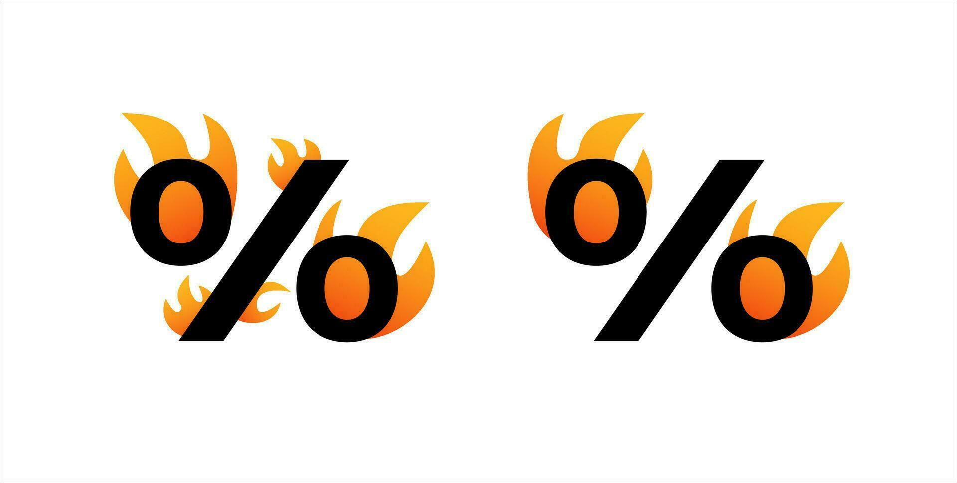 hot percent discount. fire profit sale vector