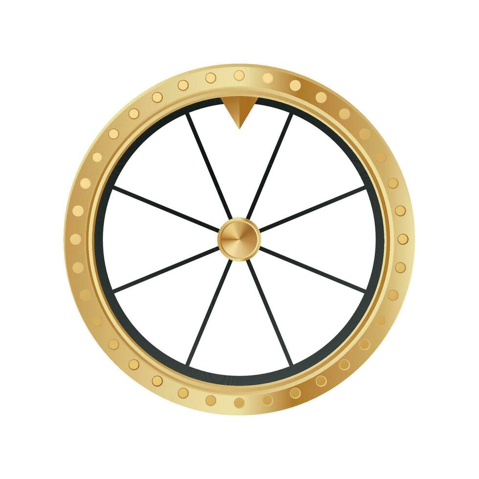 fortuna rueda oro modelo con blanco vacío segmentos vector realista ilustración