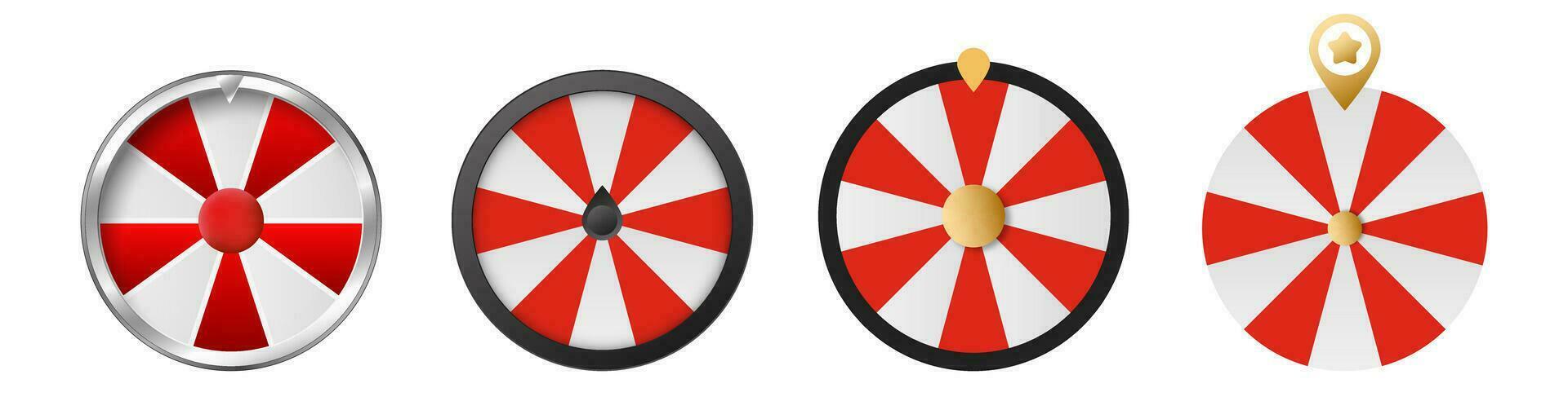 Lucky fortune wheel vector. Casino roulette leisure game template vector