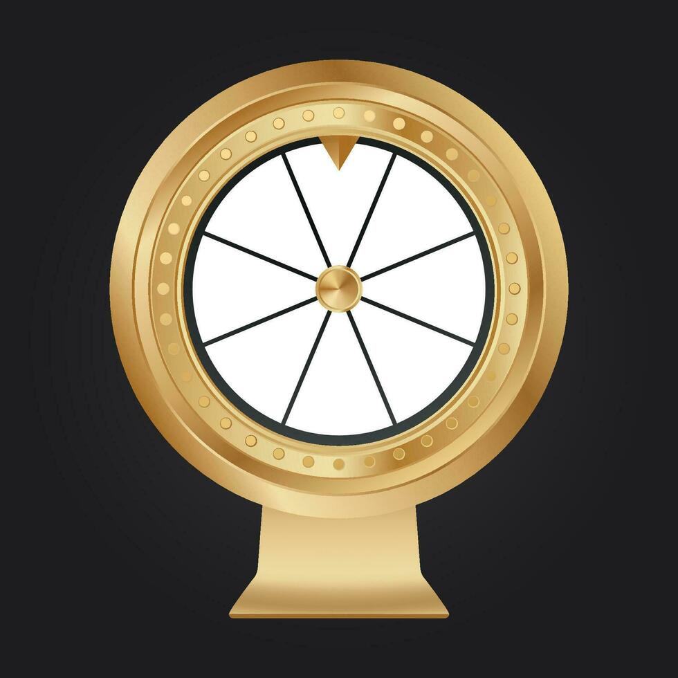 fortune wheel gold template with white empty segments vector realistic illustration