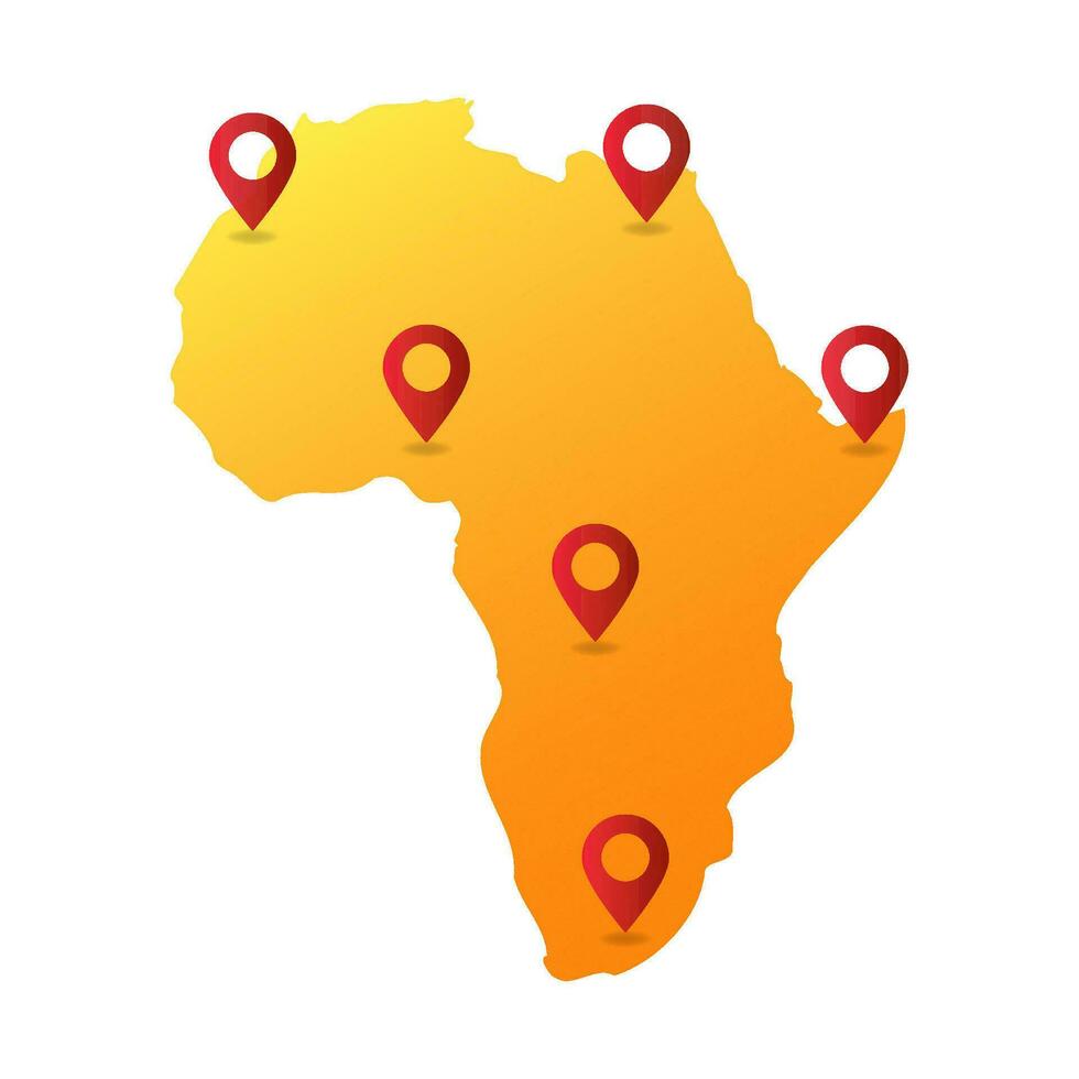 Africa map pin location vector illustration