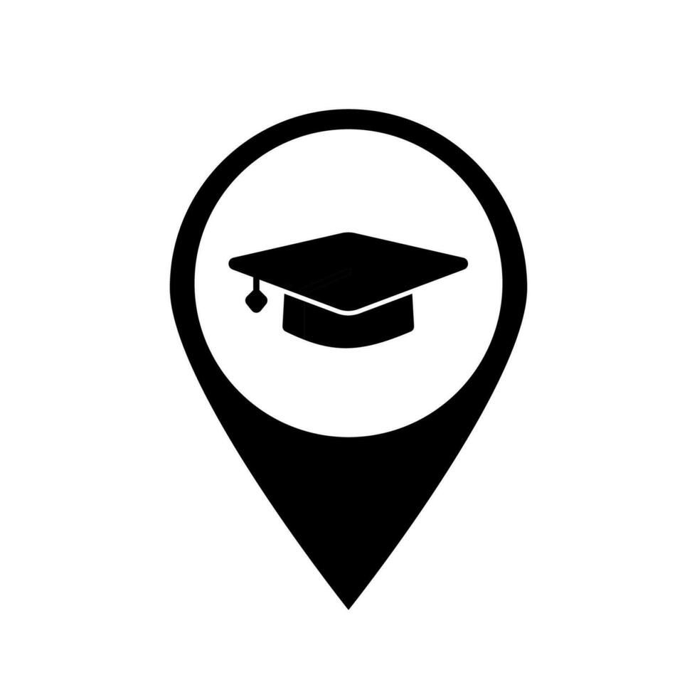 educación mapa alfiler Universidad vector mapa puntero