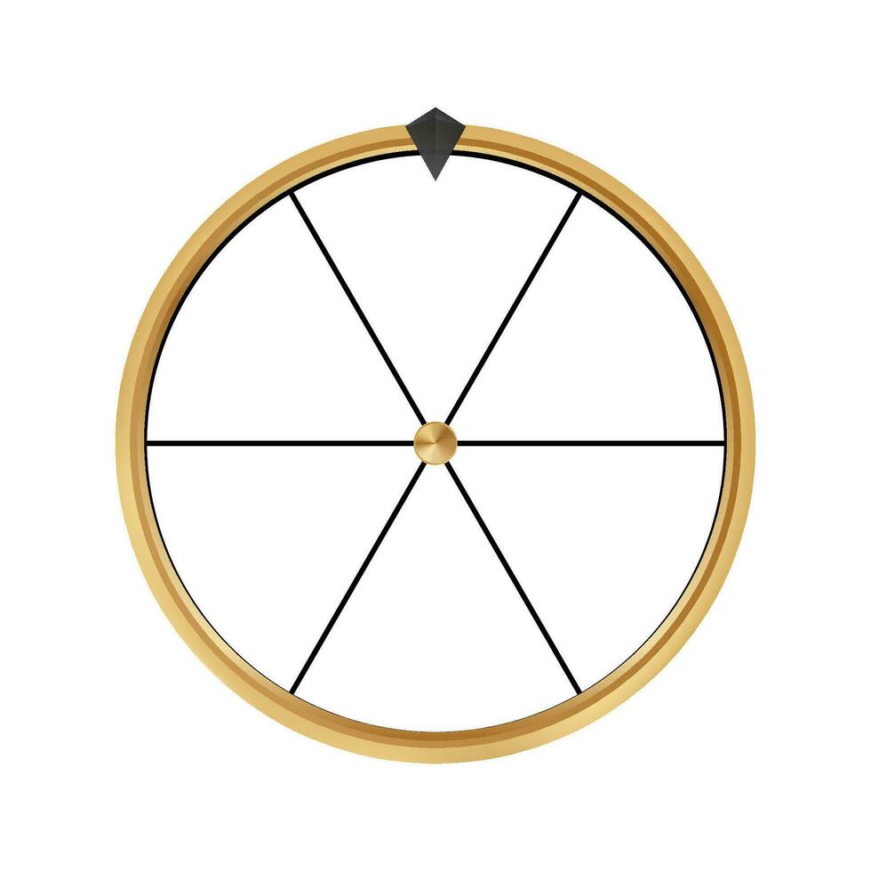 fortune wheel gold template with white empty segments vector realistic illustration