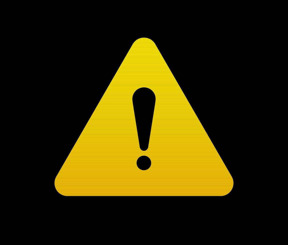 Exclamation point in yellow triangle. Hazard warning and web caution with utmost attention to vector situation and incident