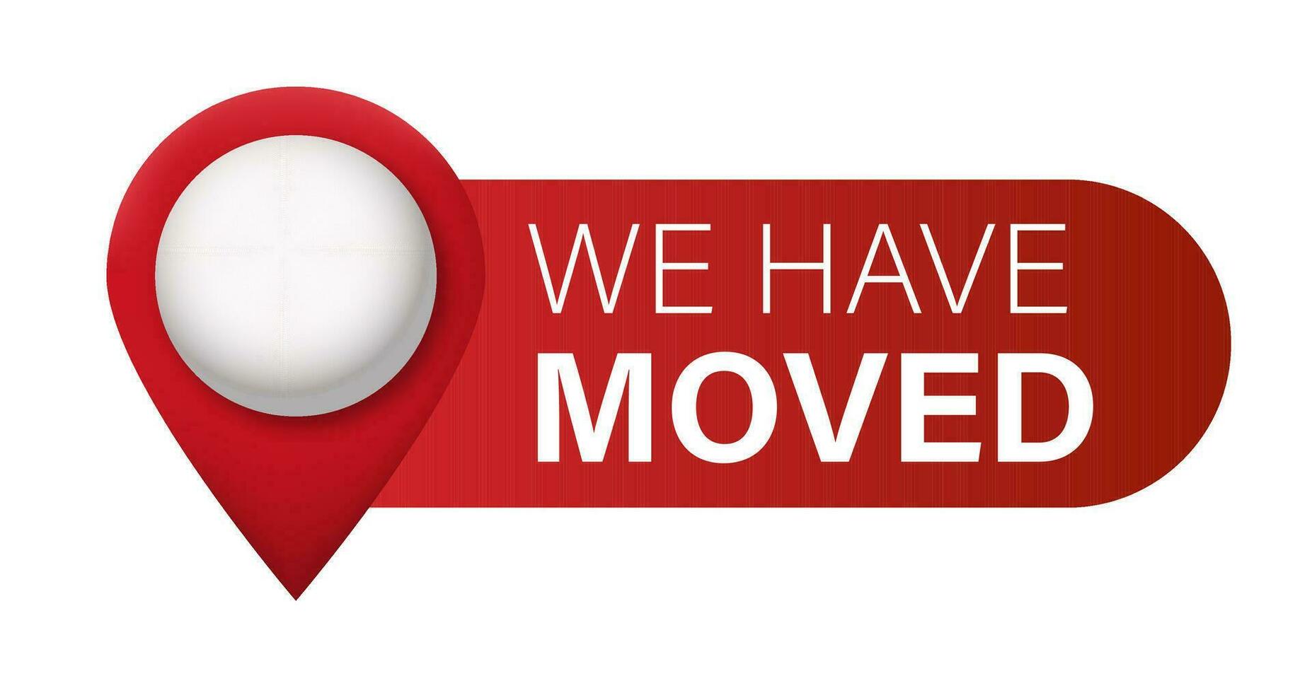 we have moved map pin pointer banner vector illustration