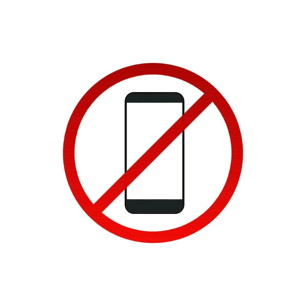 Mobile phone call phohibition icon vector