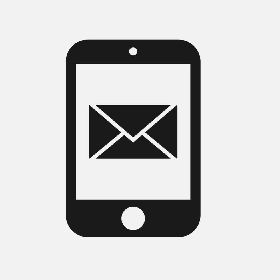 mobile phone email message icon vector