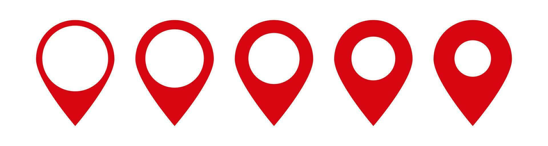 red vector map pin location pointer