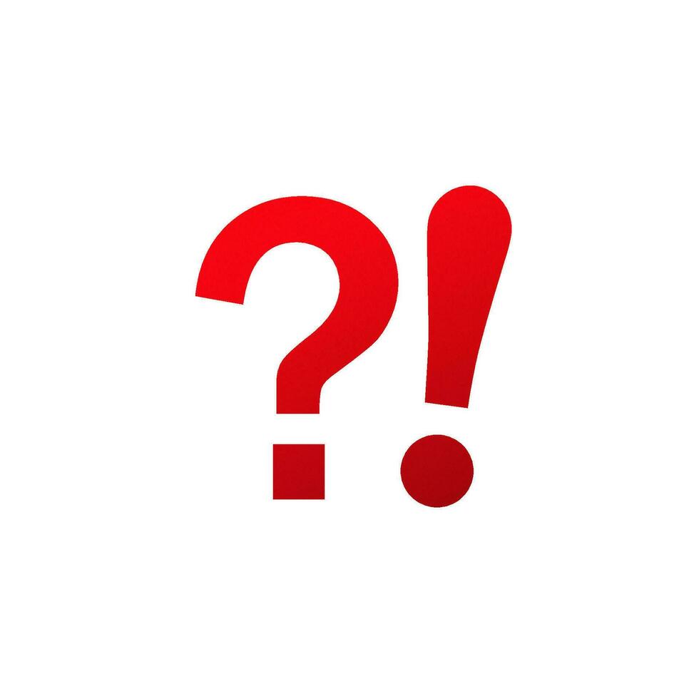 Question exclamation mark sign. Red vector emoji