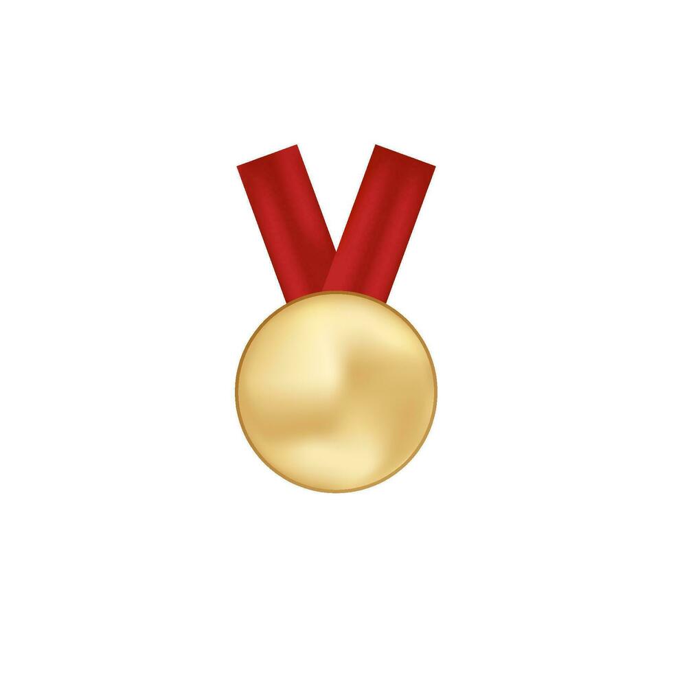 Golden medal 3d vector icon reward winner