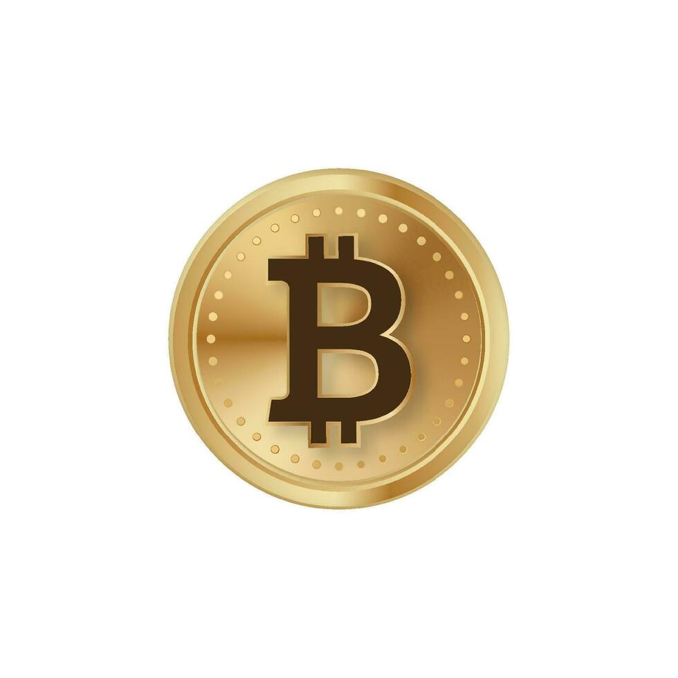 bitcoin dorado moneda. btc digital moneda simbólico vector