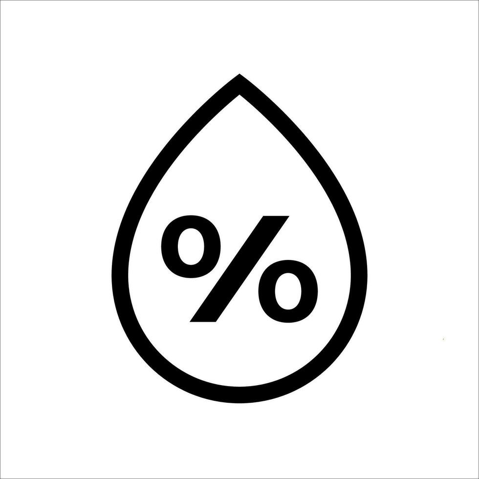 humidity line icon blue water droplet symbol with percent vector