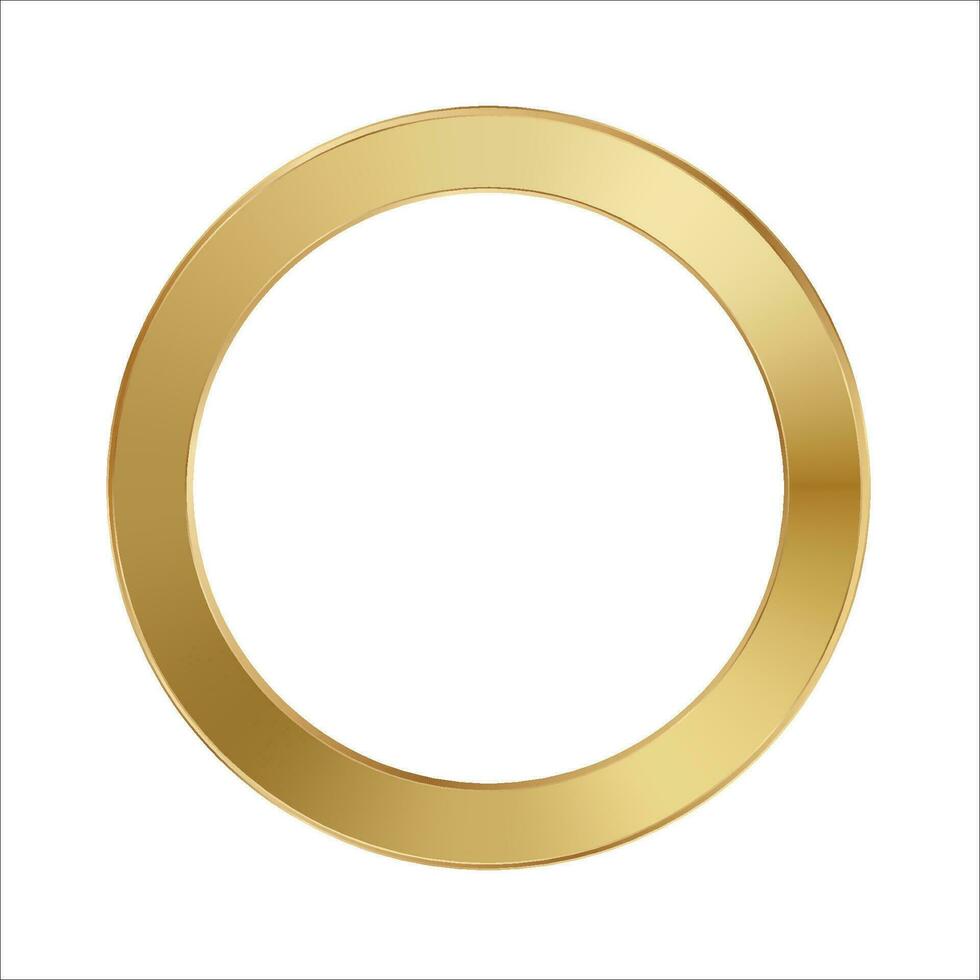 Golden ring vector illustration. Gold circle frame