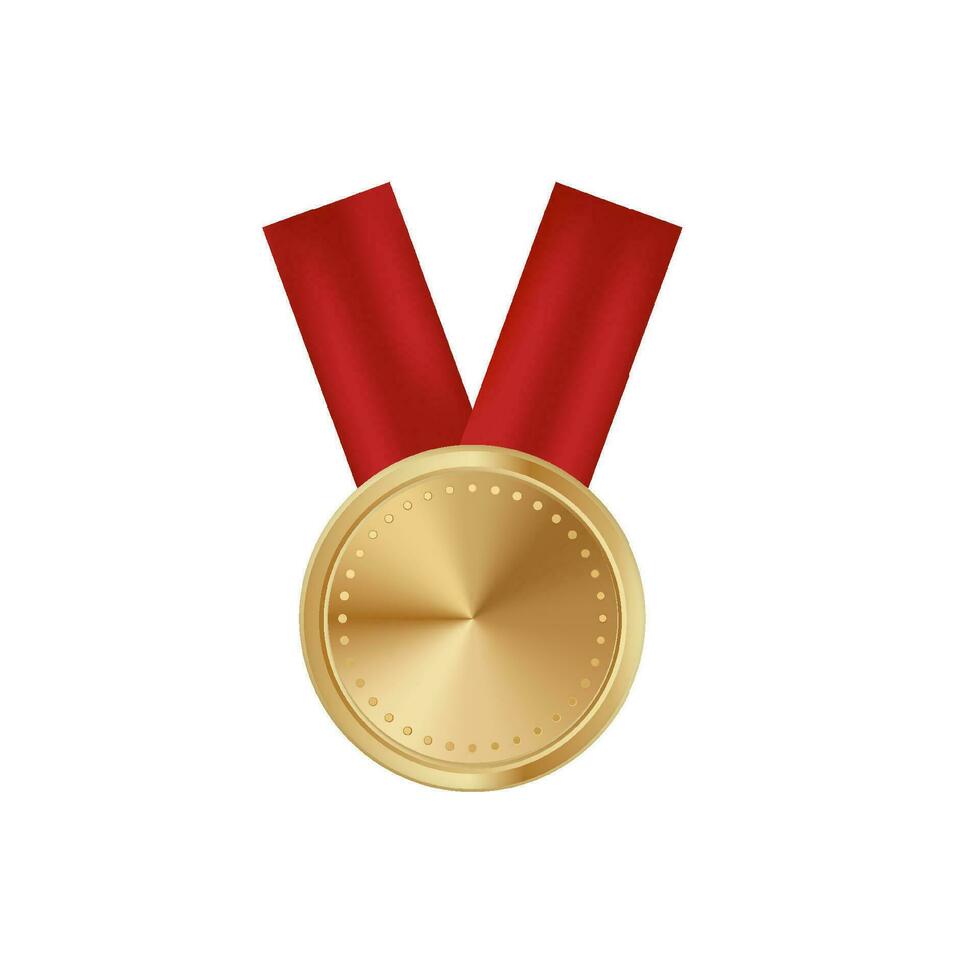 Golden medal 3d vector icon reward winner