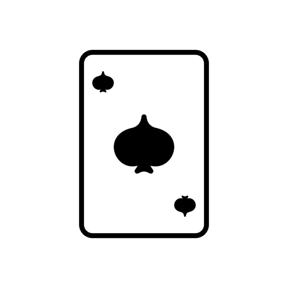 Black spade card. Element of gambling luck in poker and successful game in casino with blackjack and bets vector